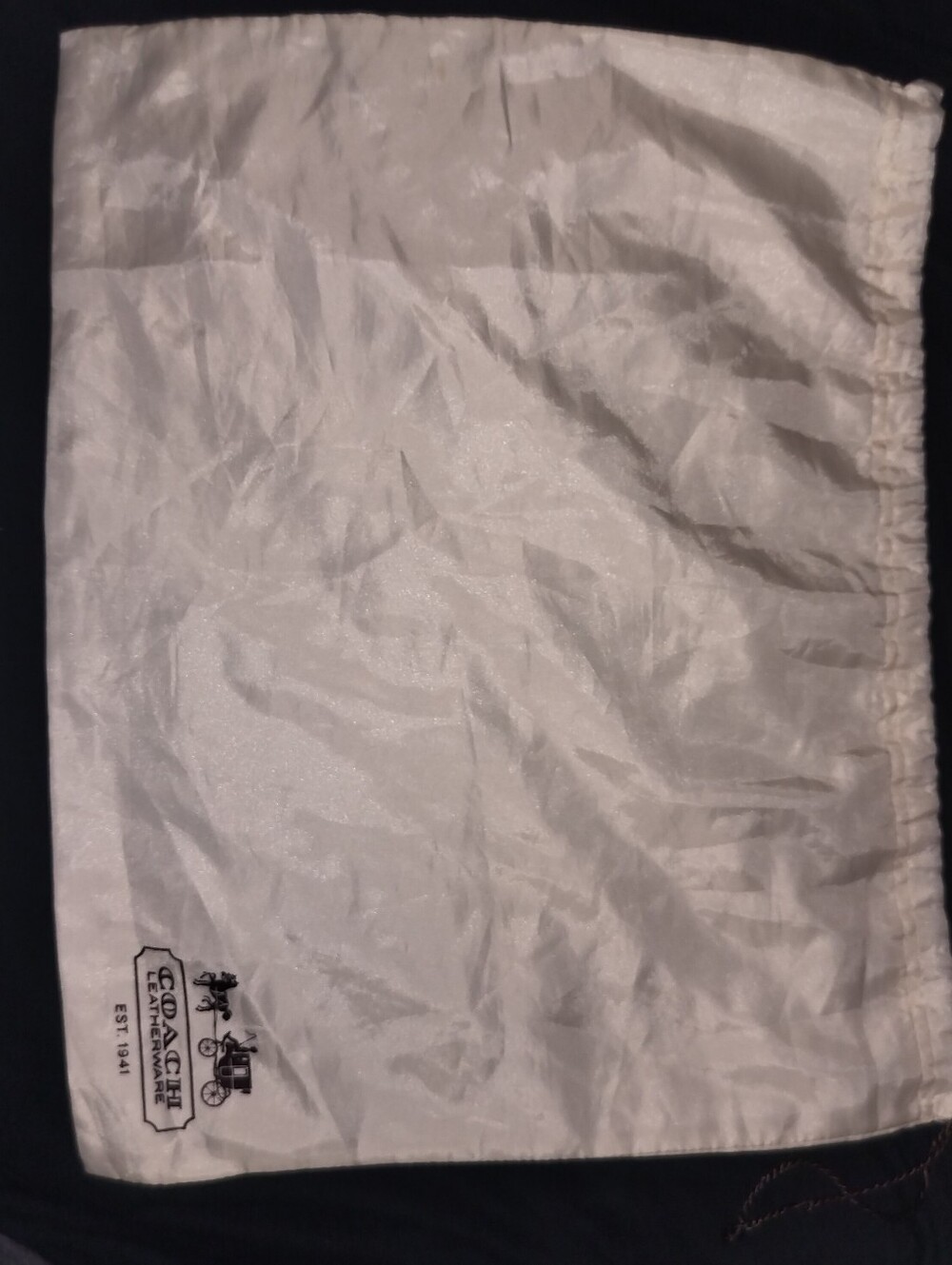 Coach Off-White Drawstring Dust Pouch with Logo